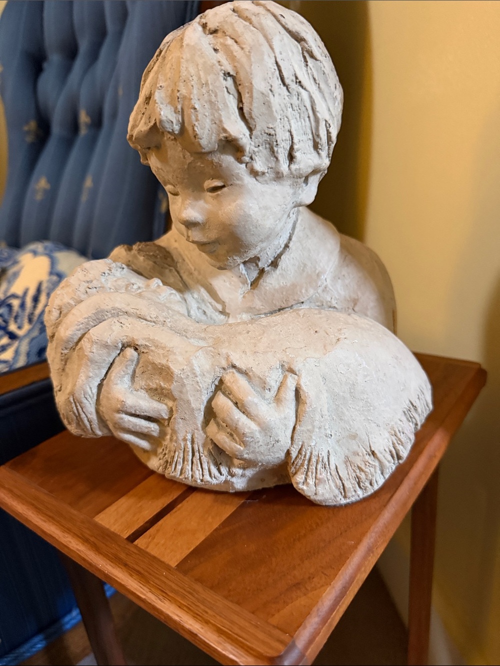 Boy Cradling Newborn – Neutral Home Art Accent